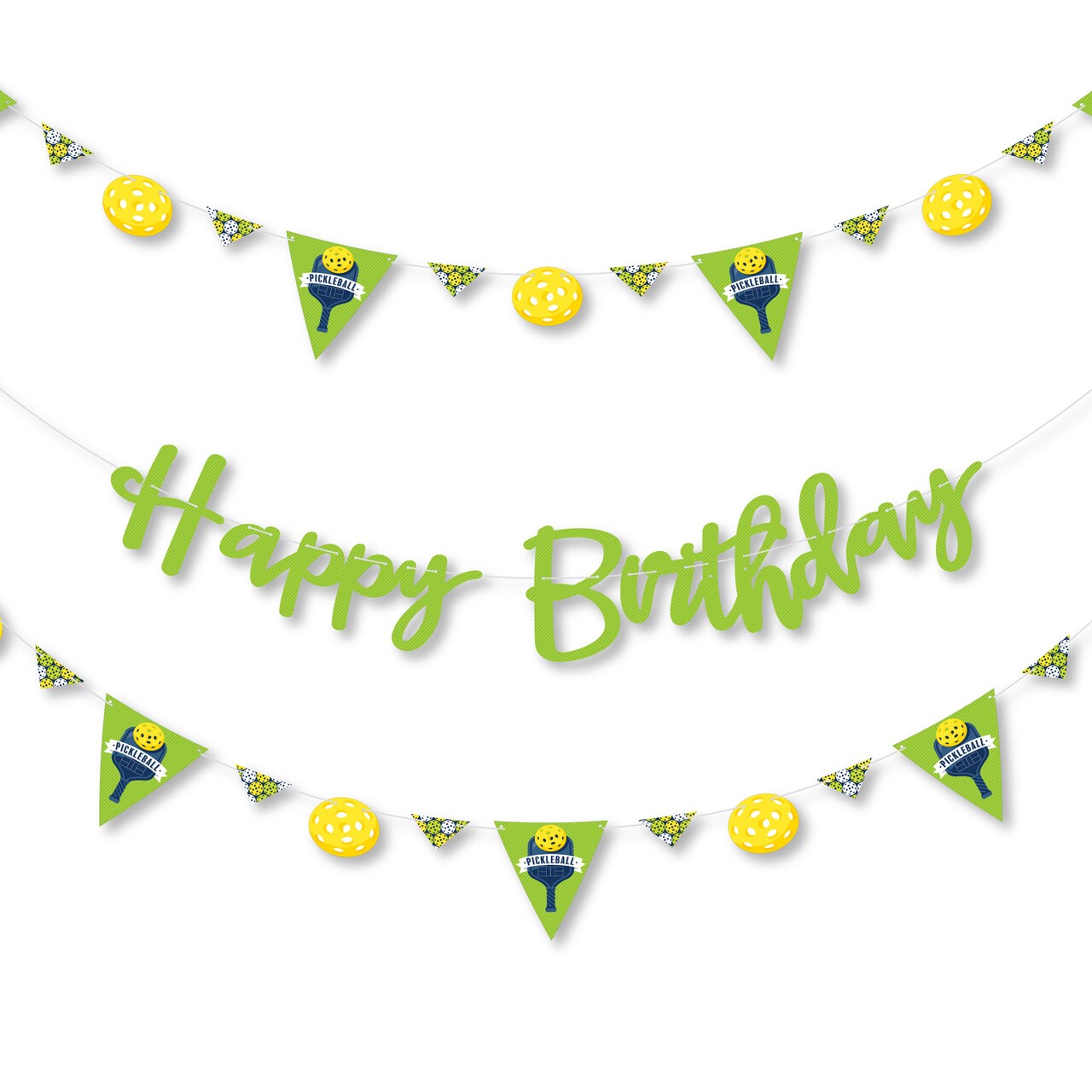Big Dot of Happiness Let&#x2019;s Rally - Pickleball - Birthday Party Letter Banner Decoration - 36 Banner Cutouts and Happy Birthday Banner Letters
